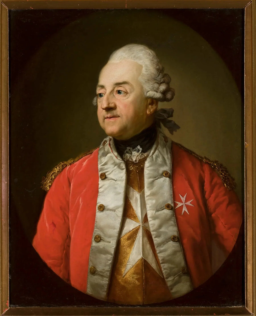 Retrato de Johann Nepomuk von Schaffgotsch em uniforme militar. - Anton Graff