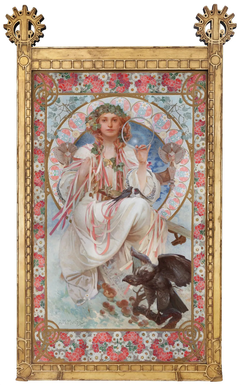 Retrato de Joséphine Crane-Bradley na Slavia - Alphonse Mucha