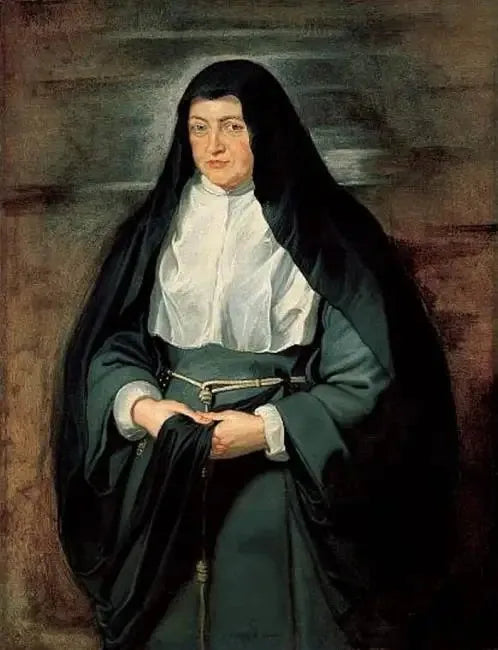 Retrato da arquiduquesa Isabelle-Claire Eugénie, regente espanhola dos Países Baixos, em traje de clarissa - Peter Paul Rubens
