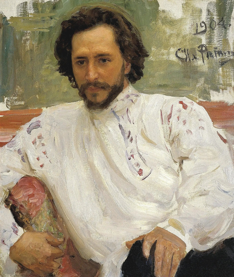 Retrato do escritor Léonid Nikolaïevitch Andreïev. - Ilya Repin