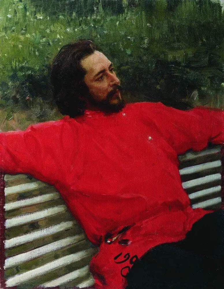 Retrato do escritor Leonid Nikolaïevitch Andreïev (estadas de verão). - Ilya Repin