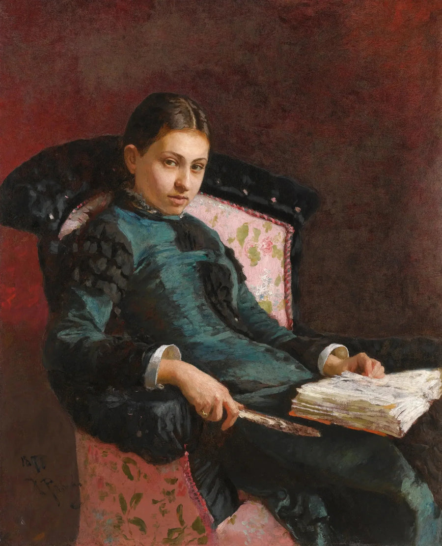 Retrato da esposa do artista, Vera Repin" - Ilya Repin