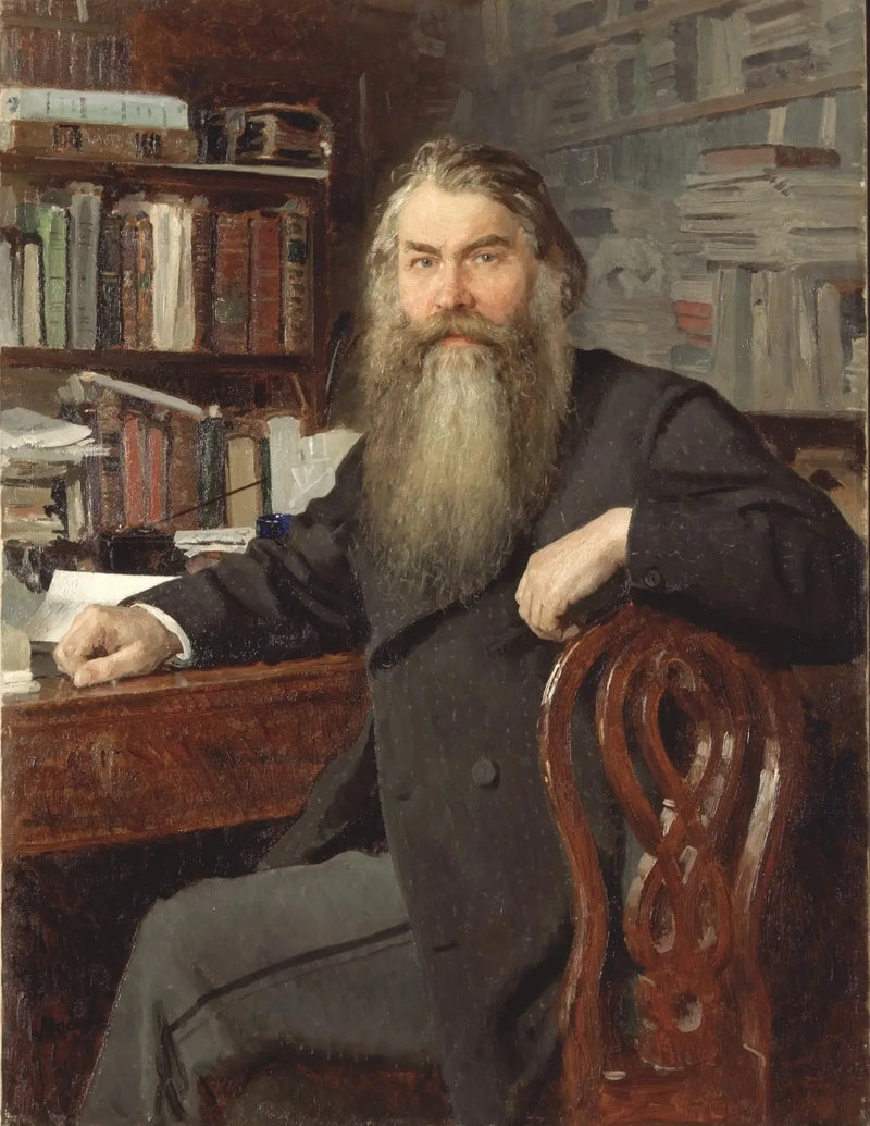 Retrato do historiador e arqueólogo Ivan Egorovich Zabelin - Ilya Repin