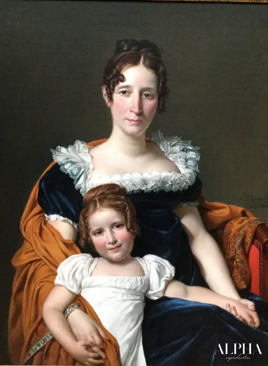 Portrait de la Comtesse Vilain XIIII et de sa fille - Jacques-Louis David - Reproductions de tableaux et peintures haut de gamme