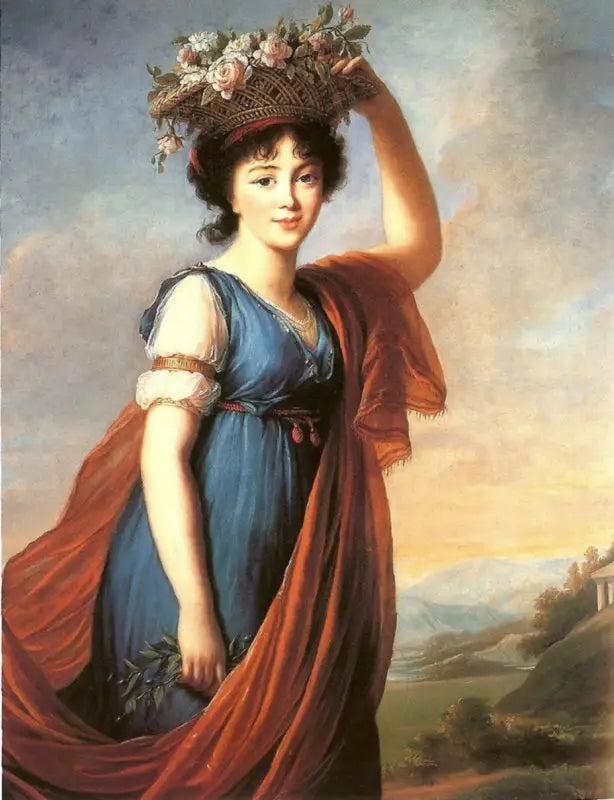 Retrato da princesa Eudocia Ivanovna Galitzine, née Izmailov, em Flore - Élisabeth Vigée Le Brun