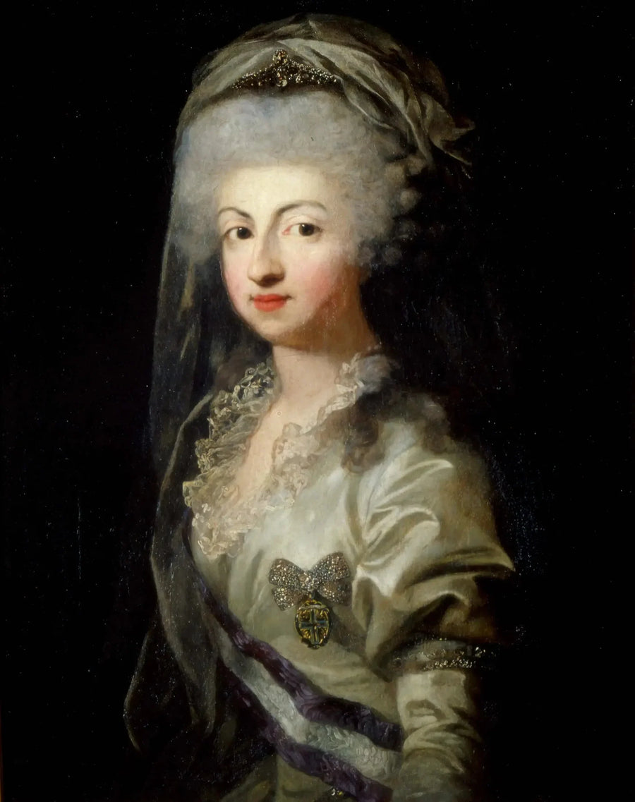 Retrato da princesa Marie-Caroline de Bourbon com diadema - Anton Graff