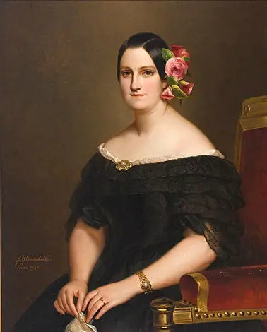 Retrato da rainha Maria Cristina da Espanha (1806-1878) - Franz Xaver Winterhalter