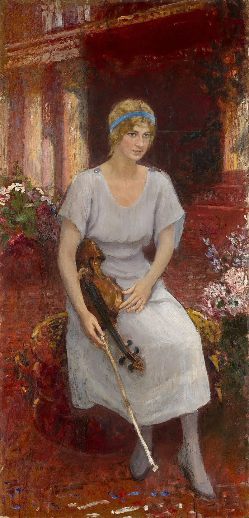 Retrato da violinista Cecilia Hansen - Ilya Repin