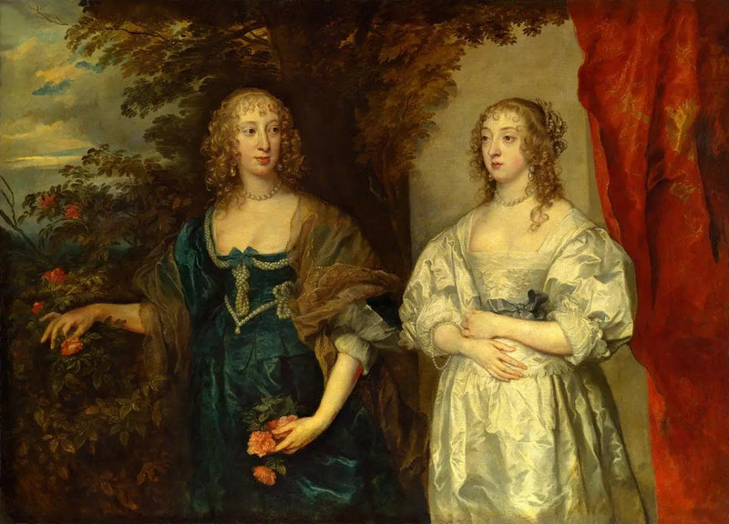 Retrato de Lady d'Aubigny e da condessa Portland - Antoine van Dyck