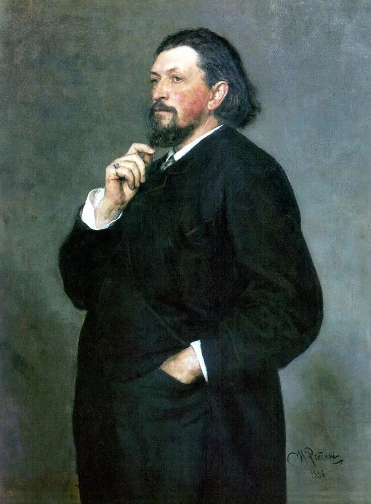 Retrato do editor musical e mecenas Mitrofan Petrovich Belyayev - Ilya Repin