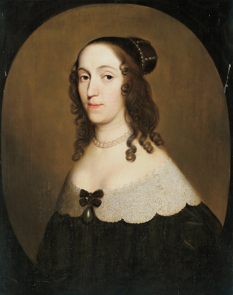 Retrato de Louise Christina (1606-1669), condessa de Solms-Braunfels - Gerrit van Honthorst