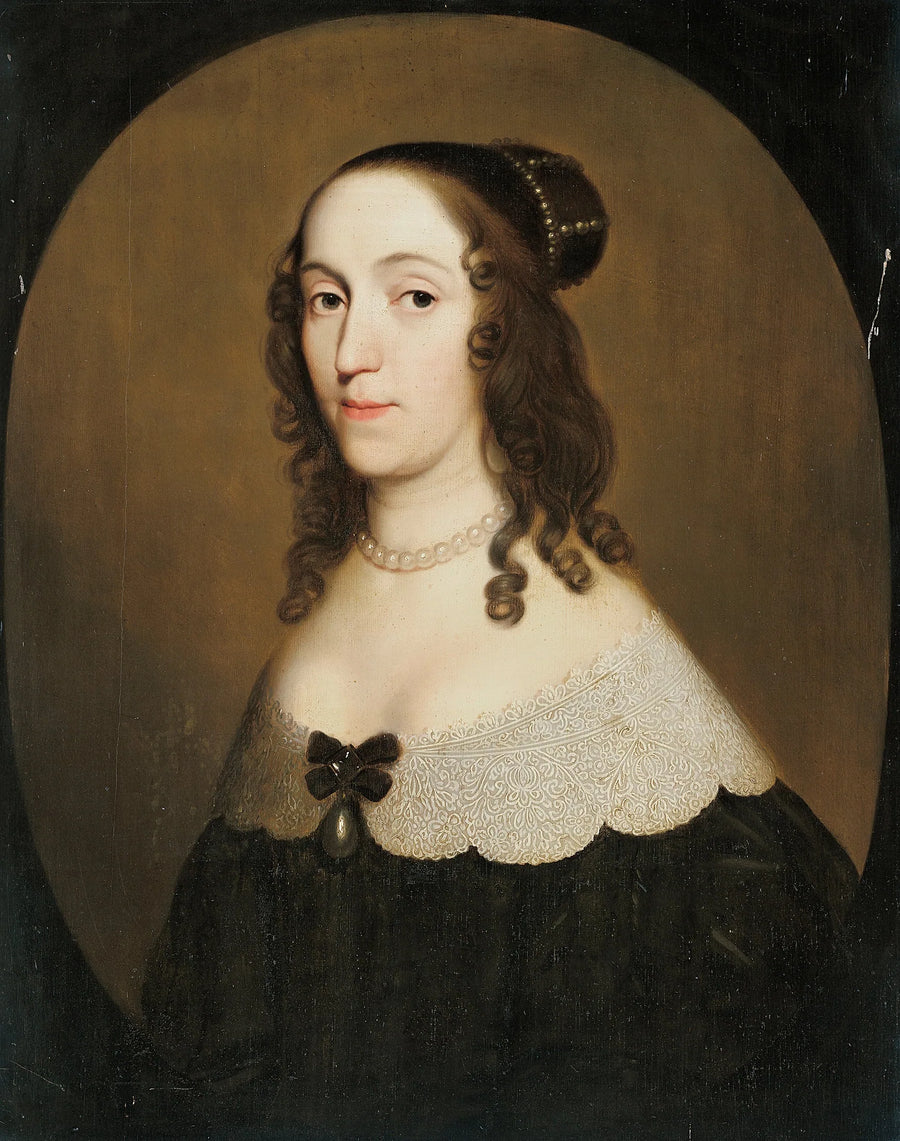 Retrato de Louise Christina (1606-1669), condessa de Solms-Braunfels - Gerrit van Honthorst