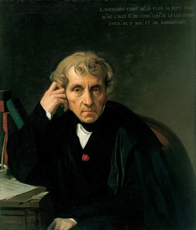 Retrato de Luigi Cherubini - Jean-Auguste-Dominique Ingres