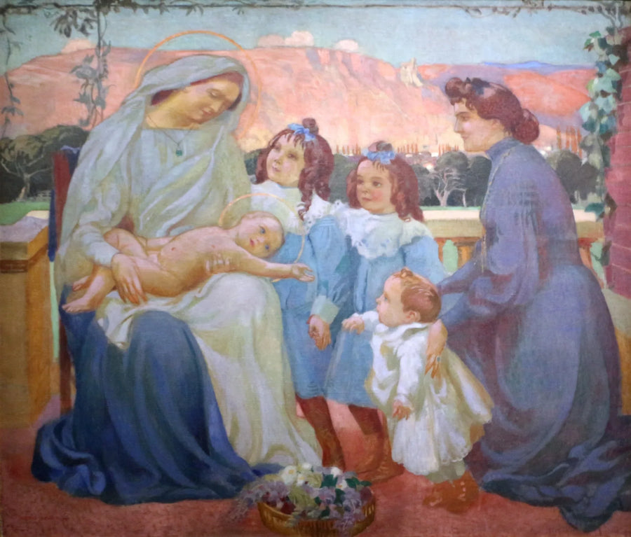 Retrato de Madame de la Laurencie e de seus filhos - Maurice Denis
