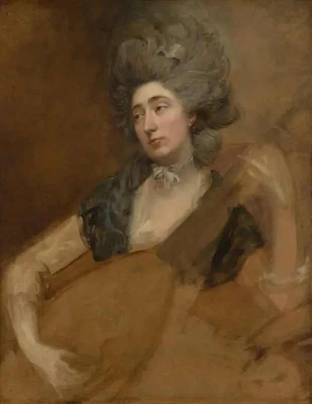 Retrato de Margaret Gainsborough segurando um teorbe - Thomas Gainsborough
