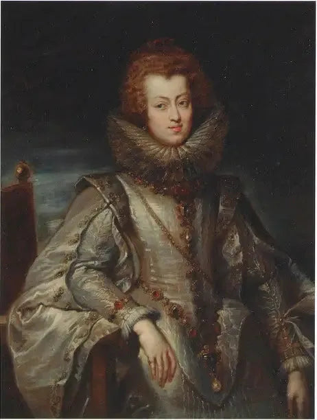 Retrato de Maria Anna, infanta da Espanha, arquiduquesa da Áustria, posteriormente rainha da Hungria e da Boêmia (1604-1646) - Peter Paul Rubens