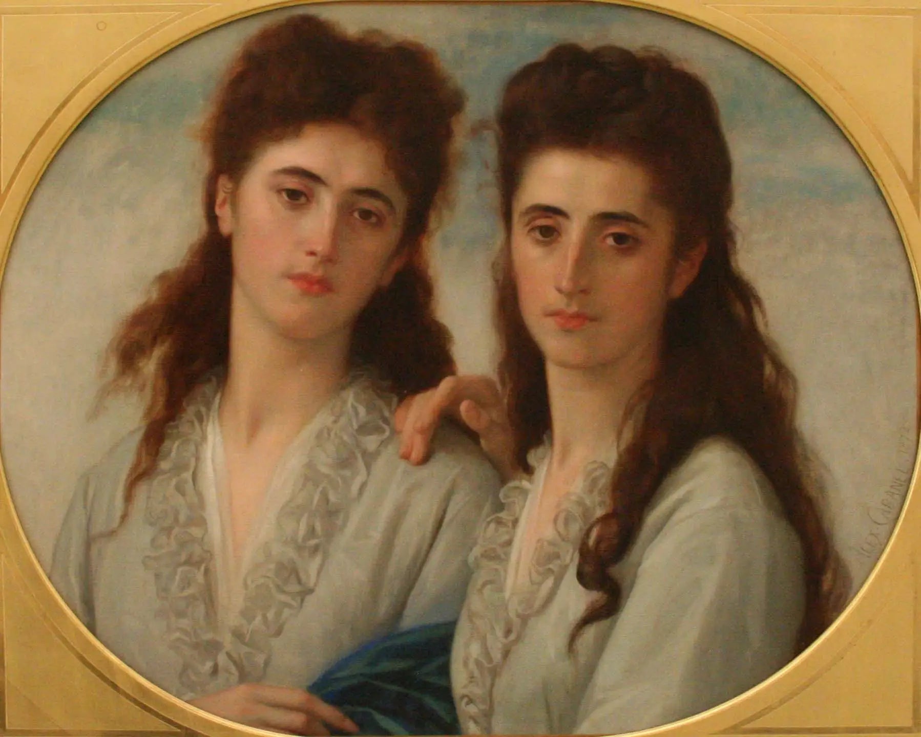 Portrait de mesdemoiselles Sophie et Berthe Cabanel - Alexandre Cabanel image 1 tableau peint à l’huile sur toile