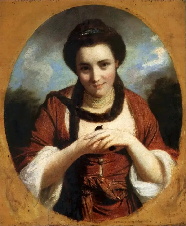 Retrato da Srta. Nelly O'Brien com um pássaro. - Joshua Reynolds