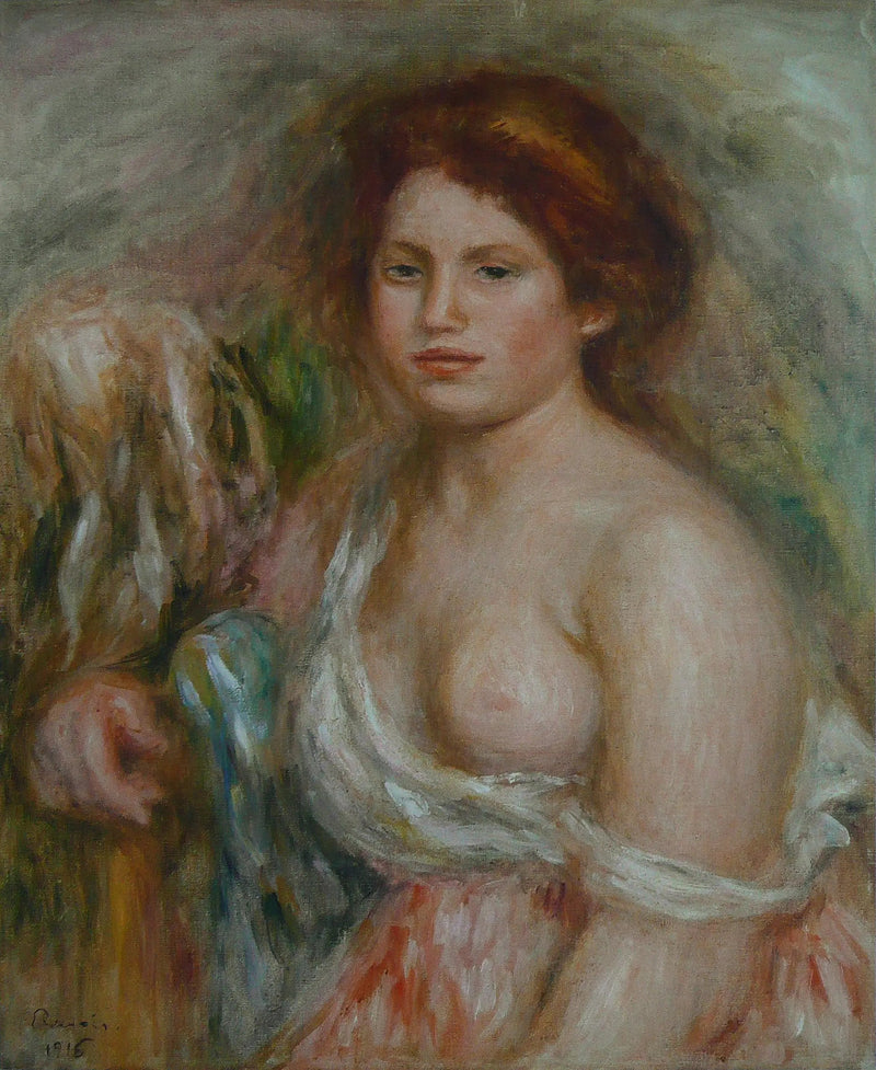 Retrato de modelo em busto - Pierre-Auguste Renoir