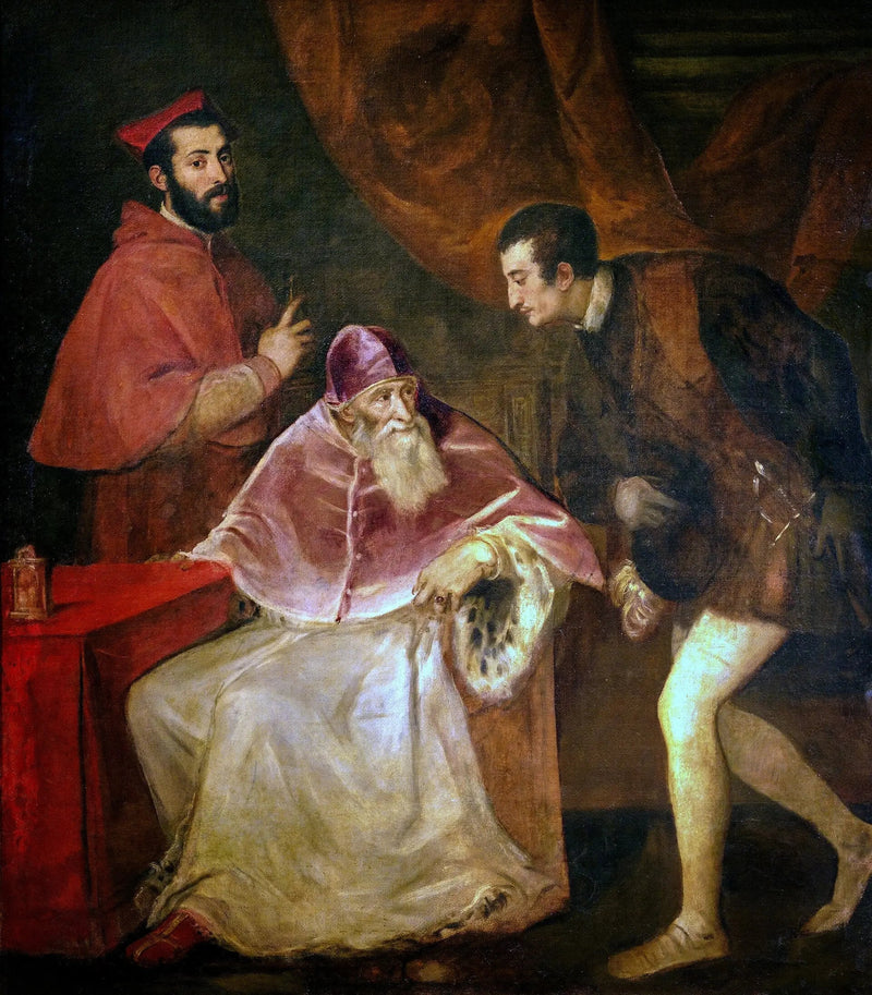 Retrato de Paulo III com seus netos - Titian