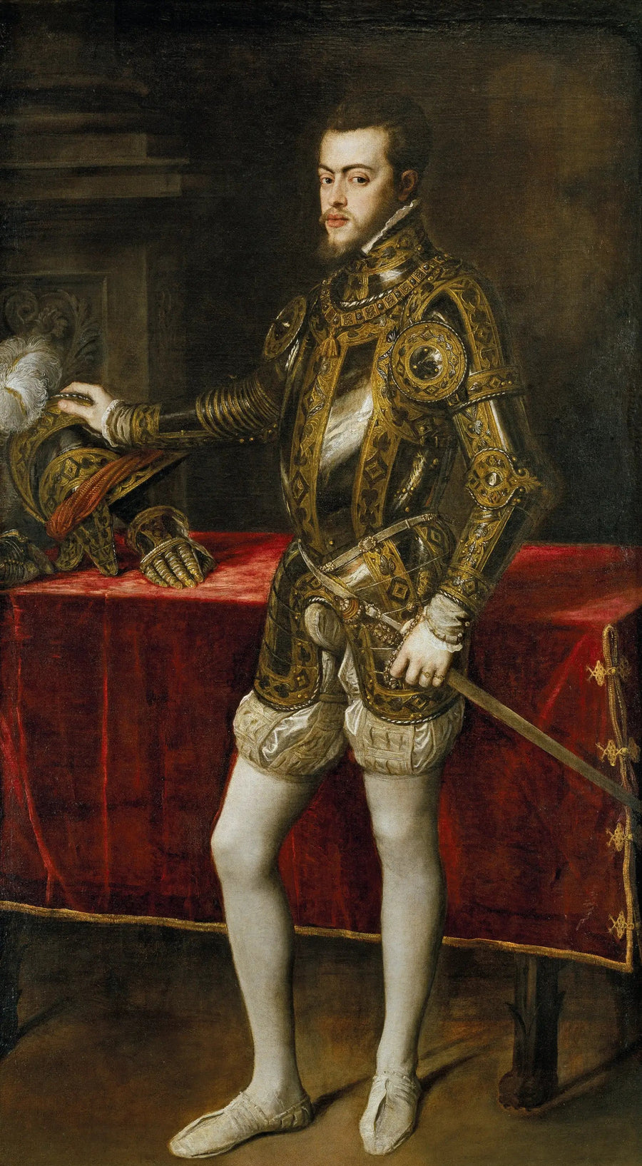 Retrato de Filipe II com armadura - Titian