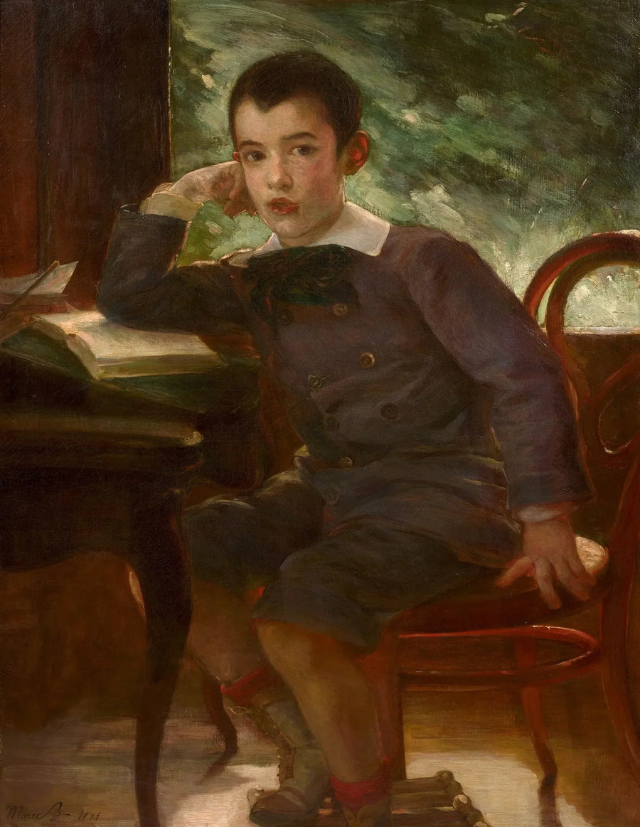 Retrato de Pierre Bracquemond criança, filho do artista - Marie Bracquemond