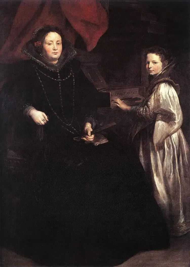 Retrato de Porzia Imperial e de sua filha Maria Francesca - Antoine van Dyck