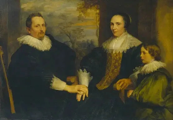 Retrato de Sebastiaan Leerse, de sua esposa e de seu filho - Antoine van Dyck
