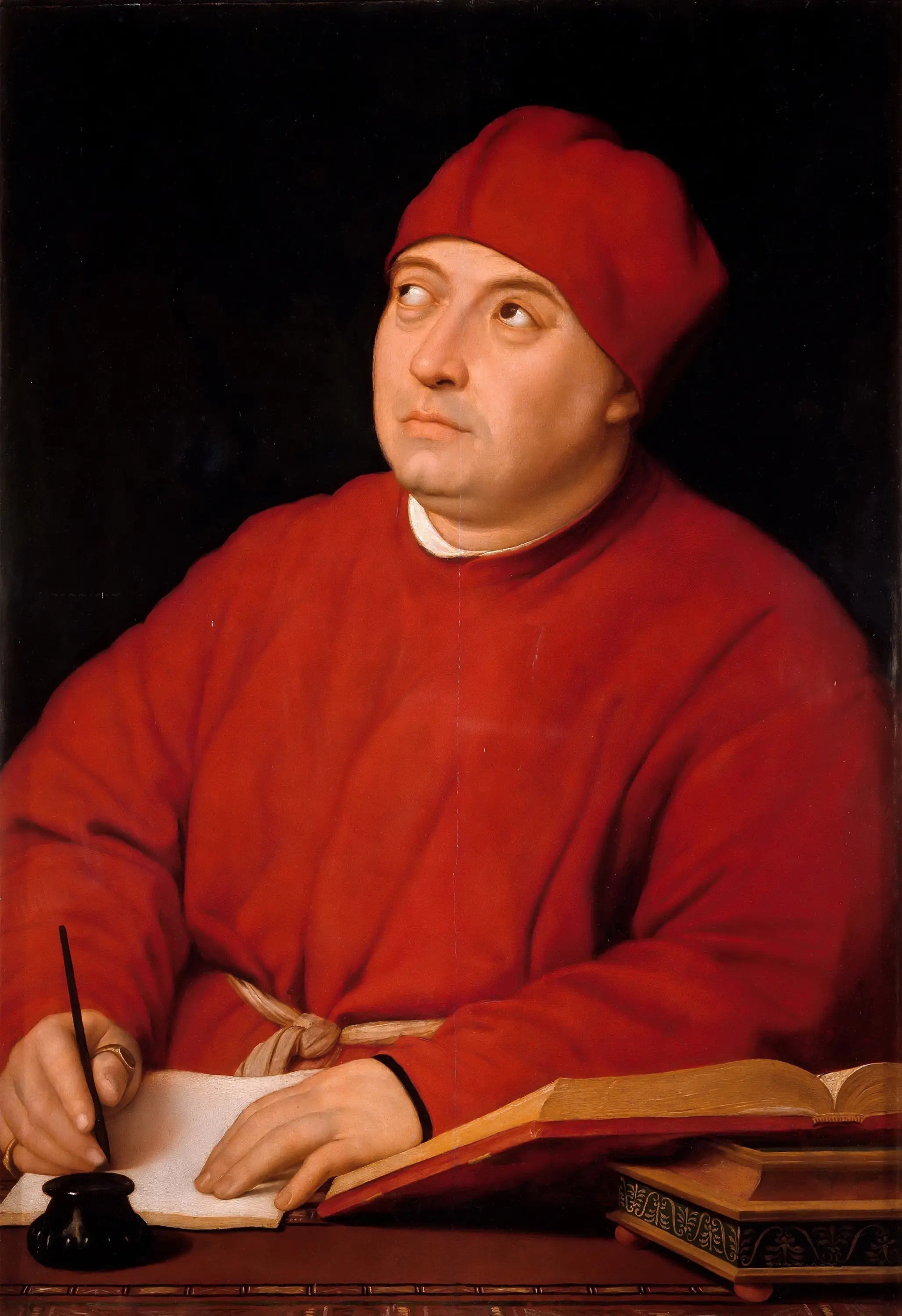 Reproduction du tableau « Portrait de Tommaso Inghirami, dit Fedra - Raphaël Sanzio » par Alpha Reproduction en peinture à l’huile