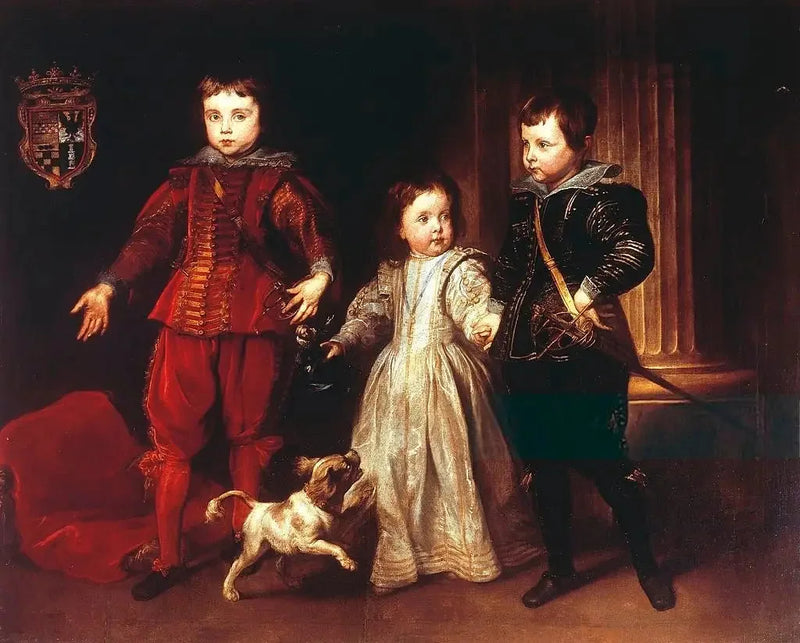 Retrato de três crianças da família Spinola - Antoine van Dyck