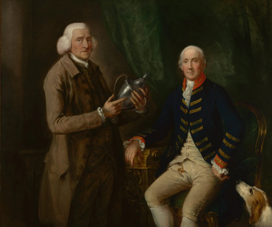 Retrato de William Anne Hollis, 4º conde de Essex, apresentando uma taça a Thomas Clutterbuck de Watford - Thomas Gainsborough