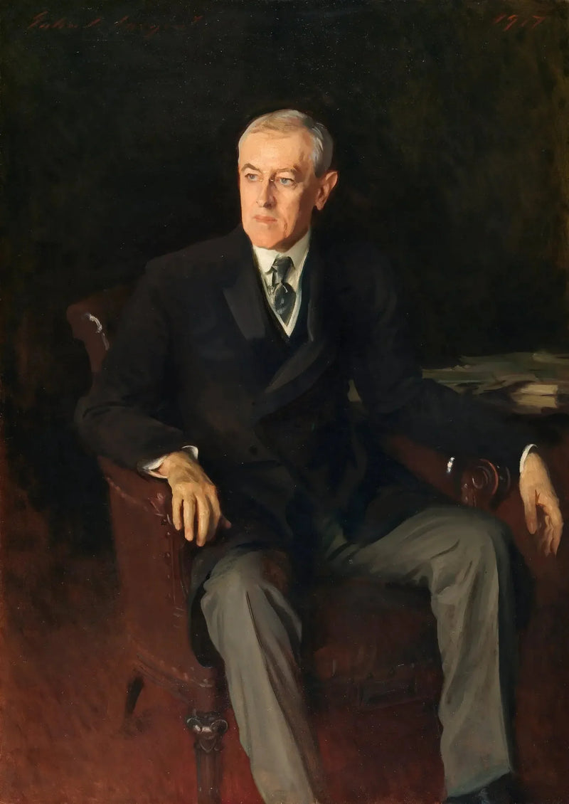 Retrato de Woodrow Wilson (1856-1924), presidente americano - John Singer Sargent