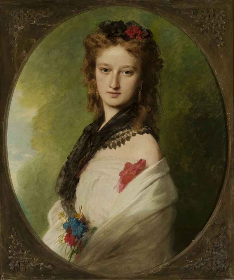 Retrato de Zofia Zamoyska née Potocka. - Franz Xaver Winterhalter