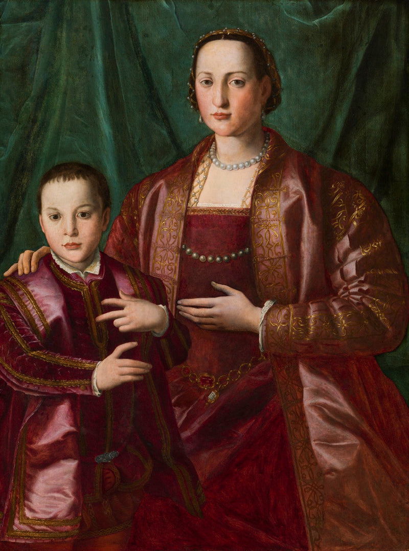 Retrato de Éléonore de Tolède e de seu filho, Francesco de'Medici - Bronzino