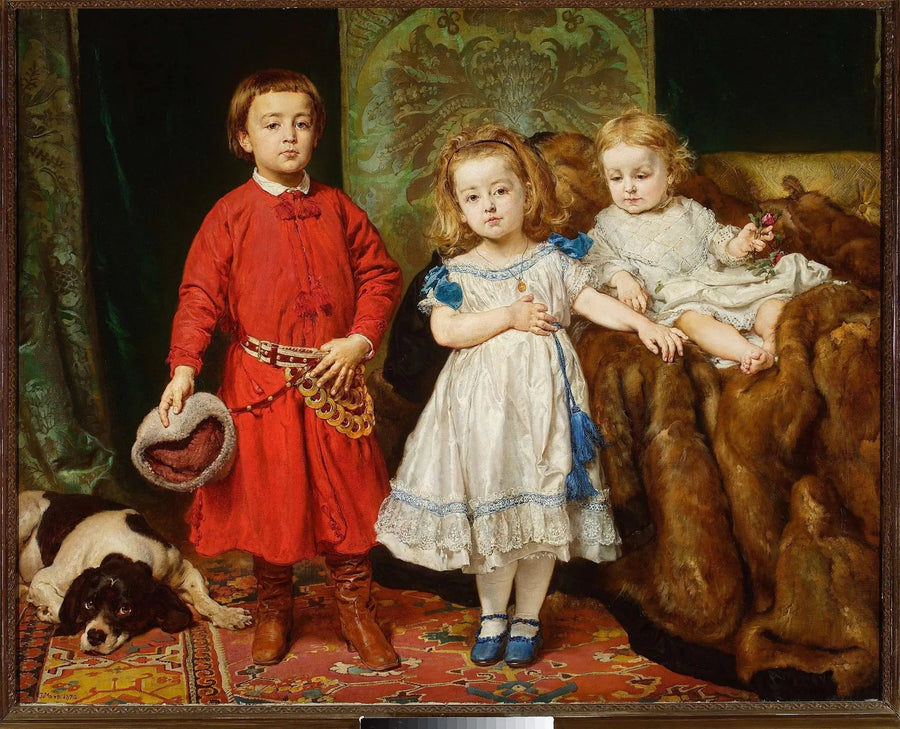 Retrato dos filhos do artista: Tadeusz, Helena e Beata - Jan Matejko