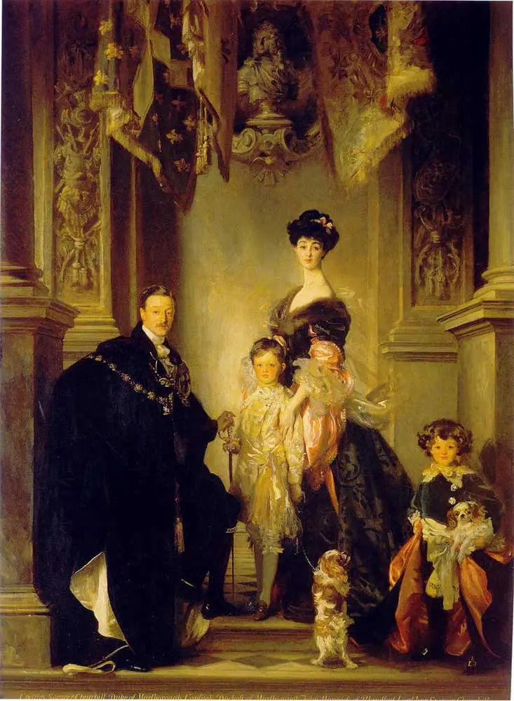 Retrato do 9º duque de Marlborough com sua família - John Singer Sargent