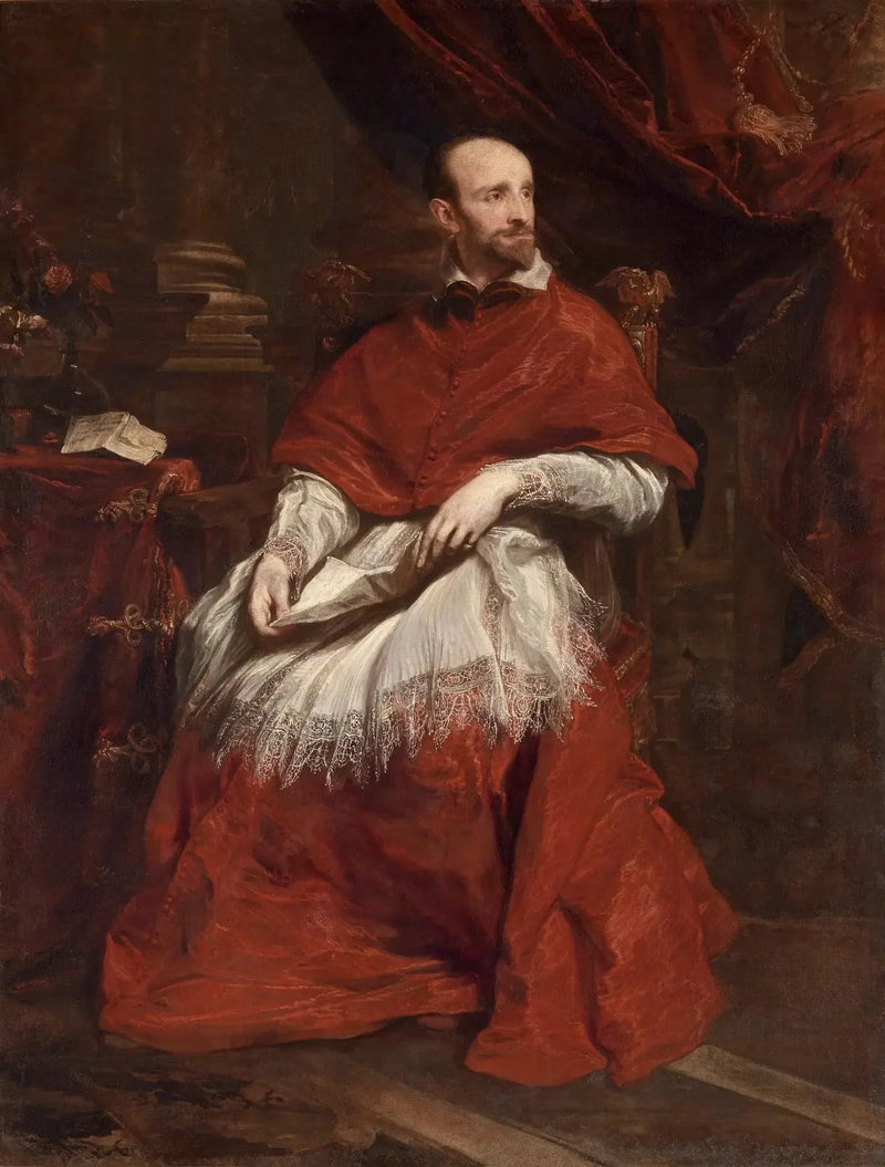 Retrato do cardeal Guido Bentivoglio - Antoine van Dyck
