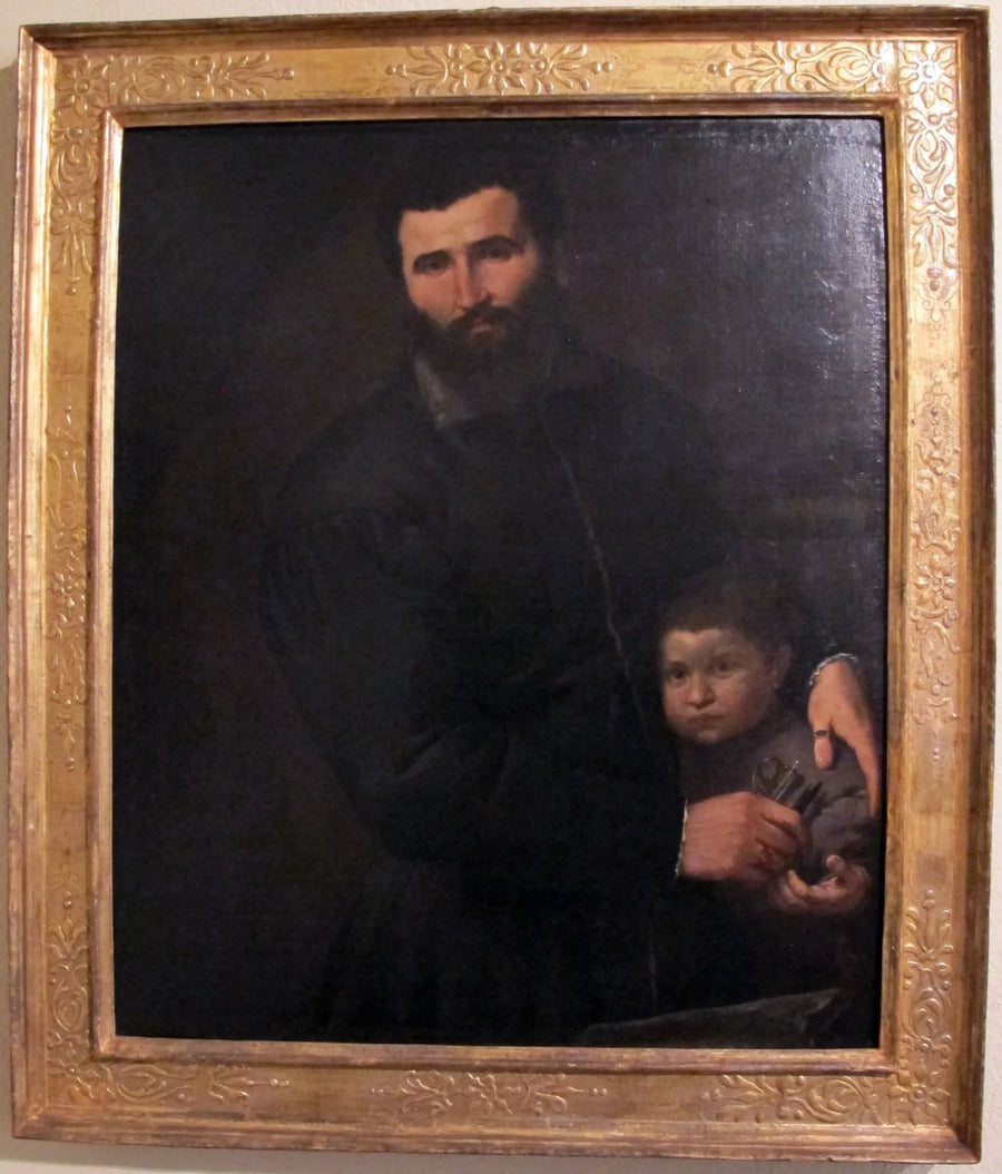 Retrato do cirurgião Gian Giacomo Bonamigo com seu filho Giovanni Antonio - Lorenzo Lotto