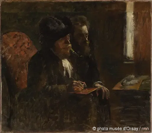 Retrato do gravador Desboutin e do gravador Lepic - Edgar Degas