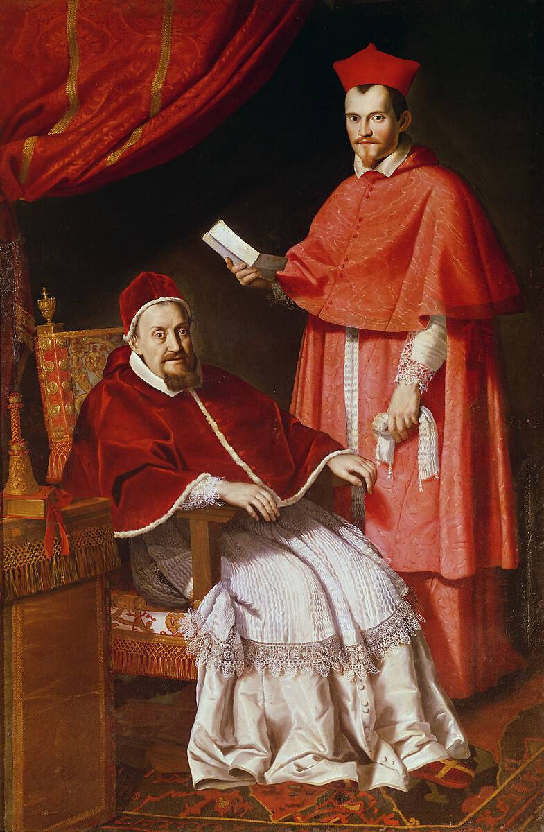 Retrato do Papa Gregório XV e do Cardeal Ludovico Ludovisi - Domenichino