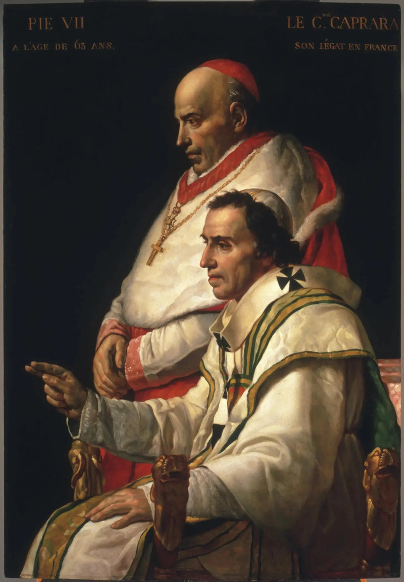Retrato do Papa Pio VII e do Cardeal Caprara - Jacques-Louis David