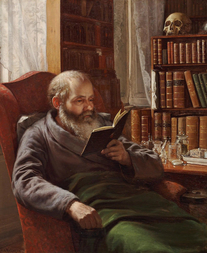 Retrato do pai adotivo do artista, o zoólogo e professor Henrik Nicolai Krøyer - Peder Severin Krøyer