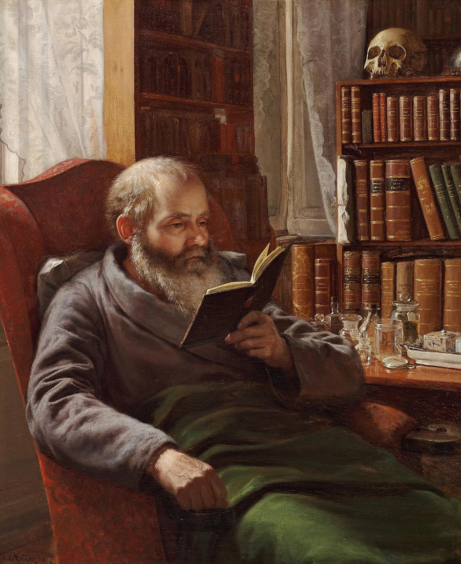 Retrato do pai adotivo do artista, o zoólogo e professor Henrik Nicolai Krøyer - Peder Severin Krøyer