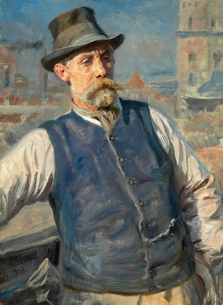 Retrato do presidente da empresa de alvenaria Heinrich Krone. - Peder Severin Krøyer