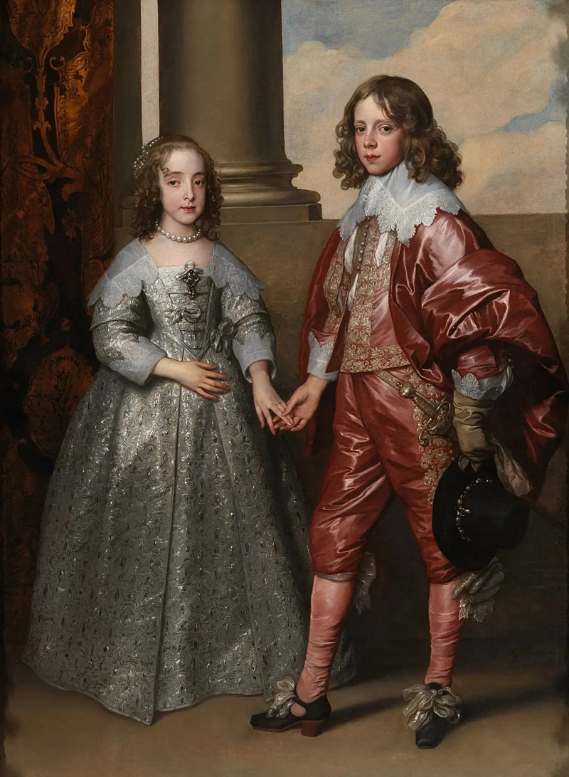 Retrato do príncipe Guilherme II de Orange e de sua esposa Maria-Henriette Stuart - Antoine van Dyck