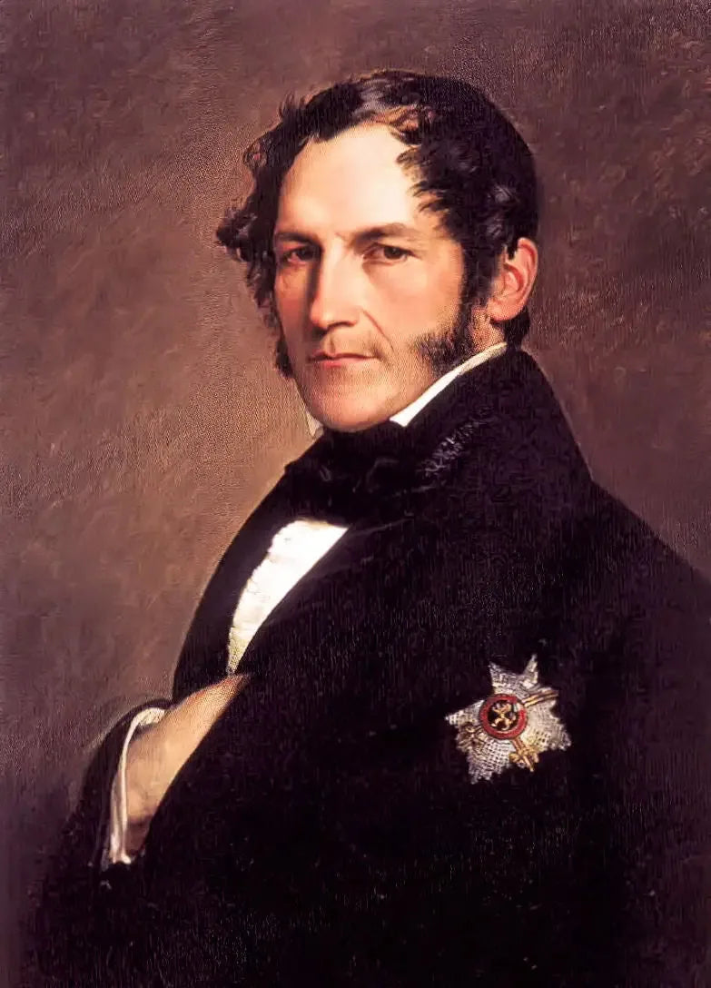 Retrato do rei Leopoldo I de terno preto - Franz Xaver Winterhalter