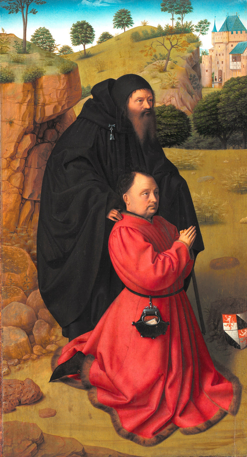 Retrato de um doador apresentado por São Antônio. - Petrus Christus
