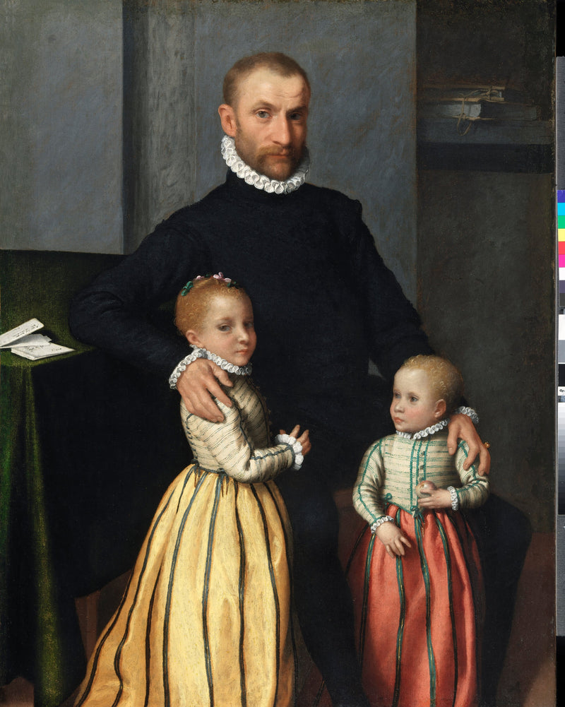 Retrato de um gentil-homem e de seus dois filhos - Giovanni Battista Moroni