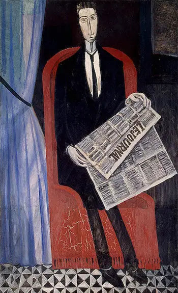 Retrato de um homem com jornal (Cavaleiro X) - André Derain