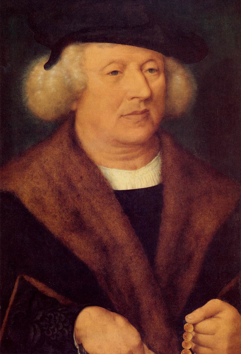 retrato de um homem com boné preto - Joos van Cleve